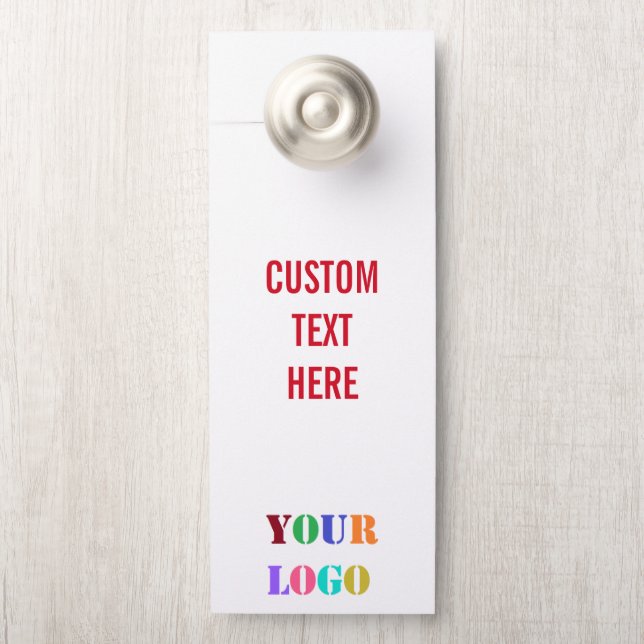 Your Company Logo and Custom Text Door Hanger (On Knob)