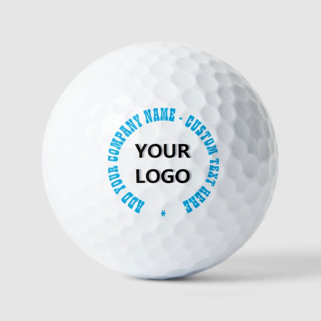 Your Company Logo and Custom Text Golf Balls Stamp (Front)