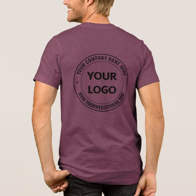 Your Company Logo and Custom Text Personalised Tri-Blend Shirt (Back)