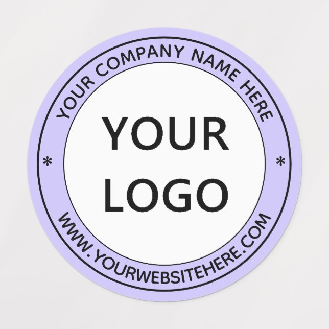 Your Company Logo and Custom Text Round Labels (Design 1)