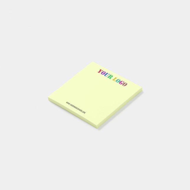 Your Company Logo and Custom Text Sticky Notes (Angled)