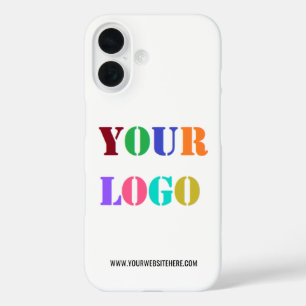 Your Company Logo and Custom Text Template iPhone 16 Case