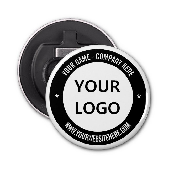 Your Company Logo and Text Bottle Opener Template (Front)