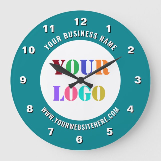 Your Company Logo and Text Branded Clock Example (Front)