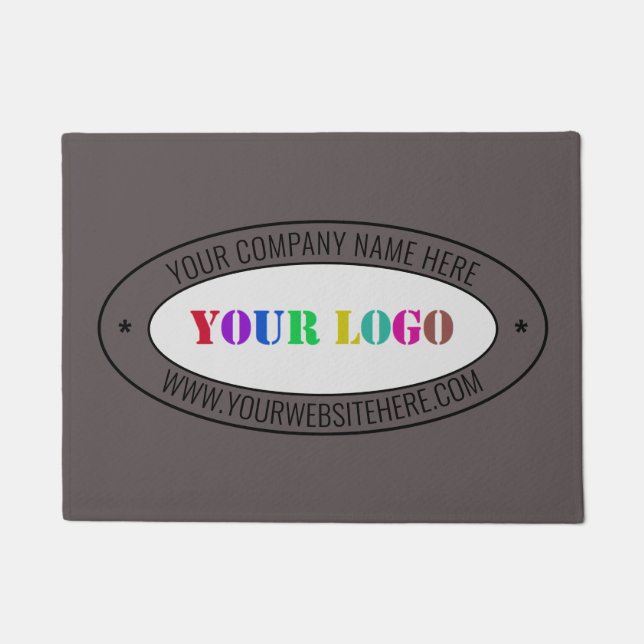 Your Company Logo and Text Business Doormat (Front)