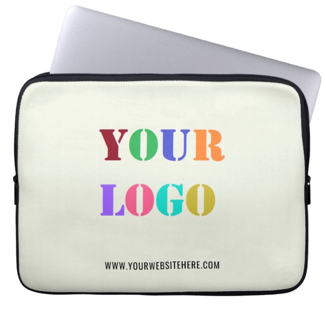 Your Company Logo and Text Business Laptop Sleeve (Front)