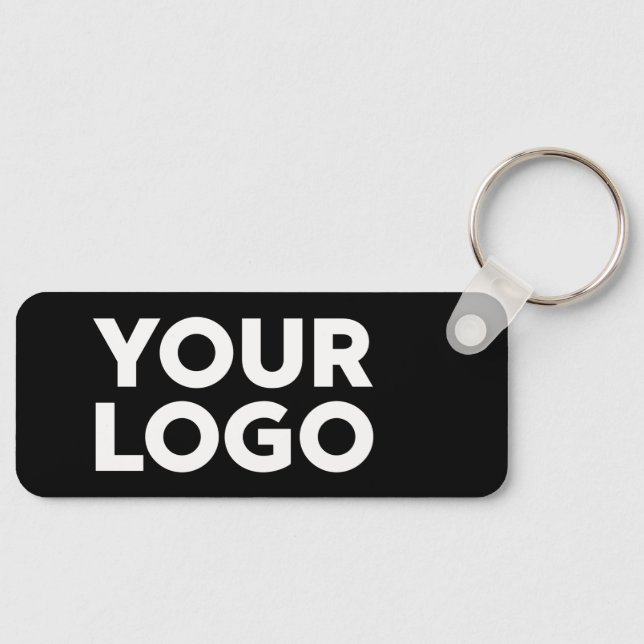 Your Company Logo and Text Corporate Swag Black Key Ring (Front)