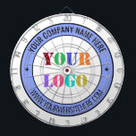 Your Company Logo and Text Dart Board Example<br><div class="desc">Custom Colours and Font - Personalised Dart Board with Your Company Logo Name Website or Custom Text Promotional Business Dartboards Gift - Add Your Logo - Image or QR Code - Photo / Name - Company / Website - Information / More - Resize and move or remove and add elements...</div>