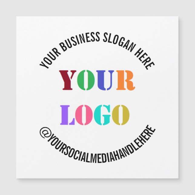 Your Company Logo and Text Magnetic Business Card (Front)
