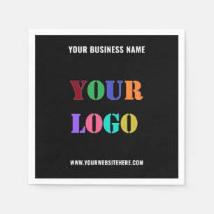 Your Company Logo and Text Napkins Choose Colour