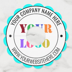 Your Company Logo and Text Wine Glass Tag Template
