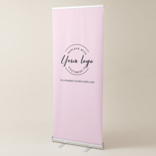 Your Company logo and website Custom Pink  Retractable Banner