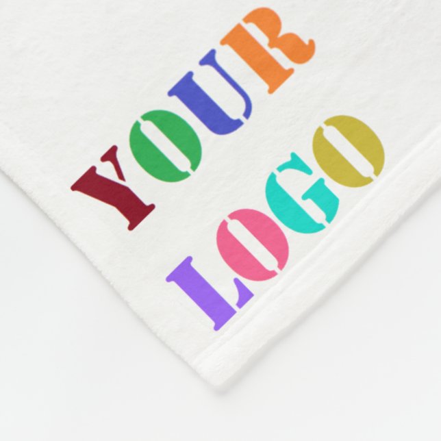 Your Company Logo Branded Fleece Blanket Example (Corner)