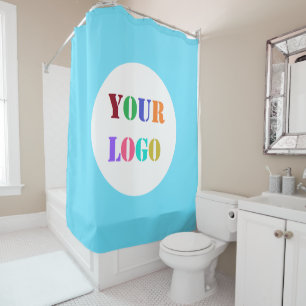 Your Company Logo Branded Shower Curtain Example