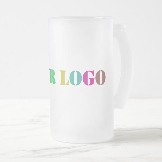 Your Company Logo Business Frosted Glass Beer Mug (Front Right)