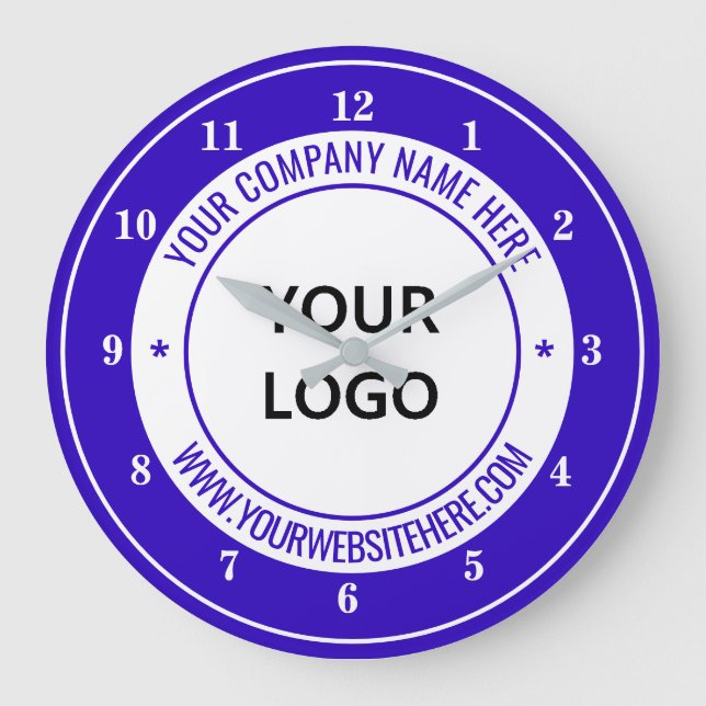 Your Company Logo Clock Template with Custom Text (Front)