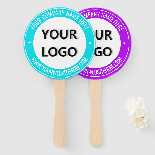 Your Company Logo Custom Text and Colour Hand Fan