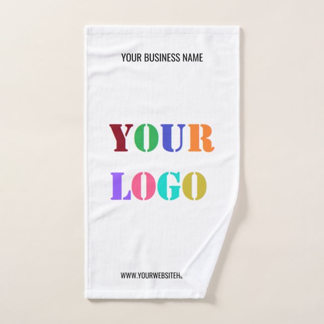Your Company Logo Custom Text Bath Towels Template (Hand Towel)