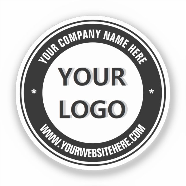 Your Company Logo Custom Text Business Sticker (Front)