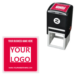 Your Company Logo Custom Text Colour Square Stamp