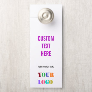 Your Company Logo Custom Text Door Hanger Template