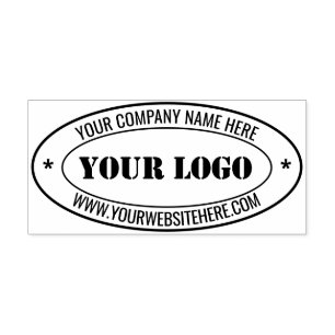 Your Company Logo Custom Text Oval Stamp Template