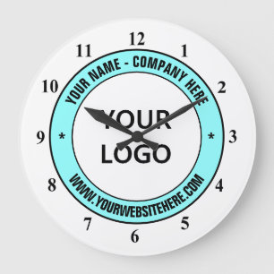Your Company Logo Custom Text Personalised Clock