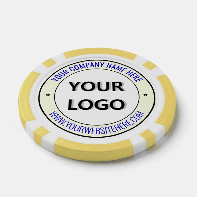 Your Company Logo Custom Text Poker Chips Template (Single)