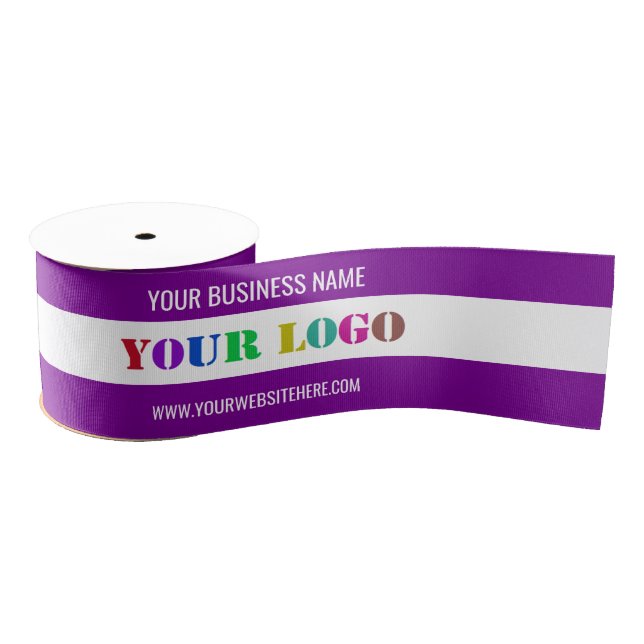Your Company Logo Custom Text Ribbon Choose Colour Grosgrain Ribbon (Spool)