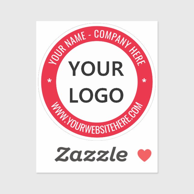 Your Company Logo Custom Text Stickers Template (Sheet)
