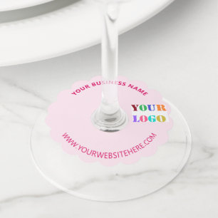 Your Company Logo Custom Text Wine Glass Tags