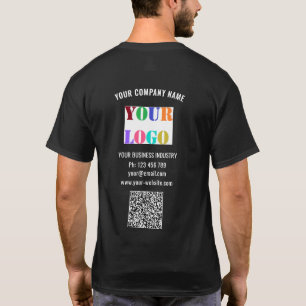 Your Company Logo Custom Text with QR Code T-Shirt