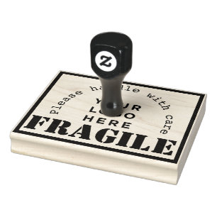 Your Company Logo Fragile shipping rubber stamp