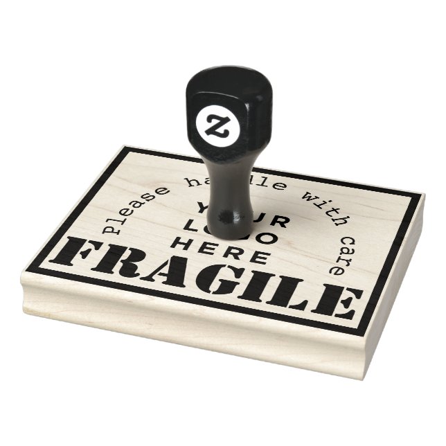 Your Company Logo Fragile shipping rubber stamp (Stamp)