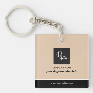 Your company logo & Handmade By Your company Name Key Ring