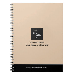 Your company logo & Handmade By Your company Name Notebook