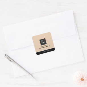 Your company logo & Handmade By Your company Name Square Sticker