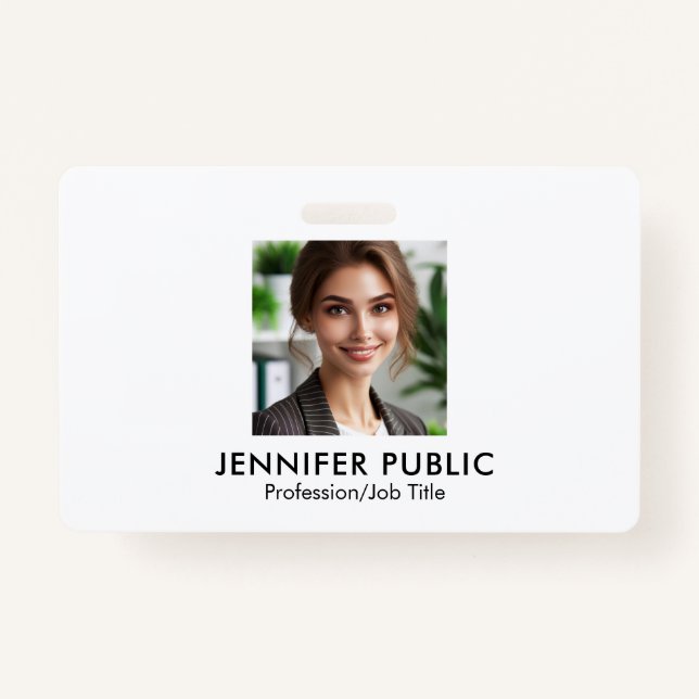 Your Company Logo Here Employee Photo Template ID Badge (Front)