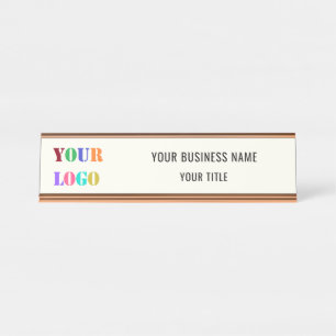 Your Company Logo Name Business Desk Name Plate