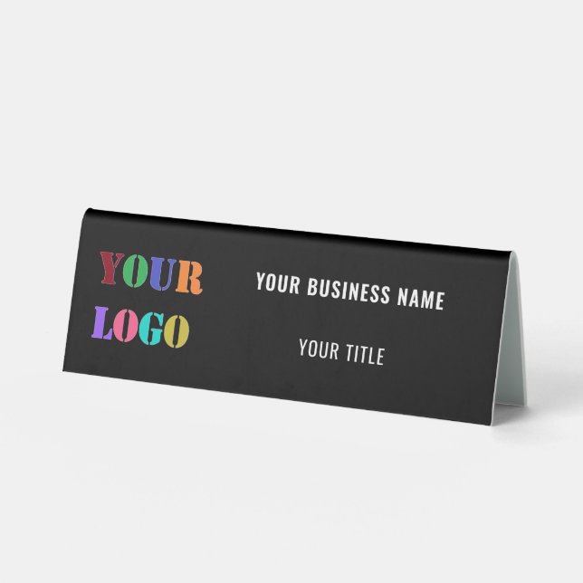 Your Company Logo Name Business Table Tent Sign (Front)