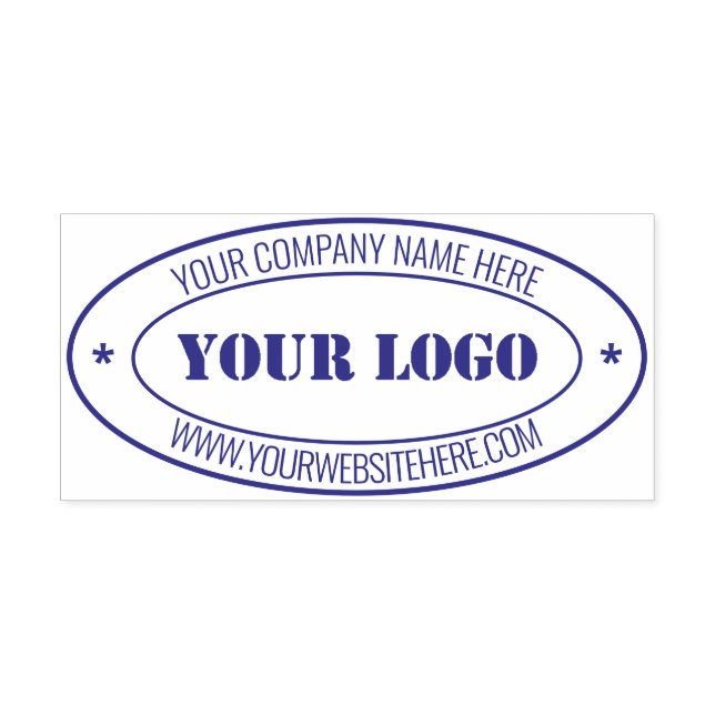 Your Company Logo Name Website Oval Stamp Example (Design)