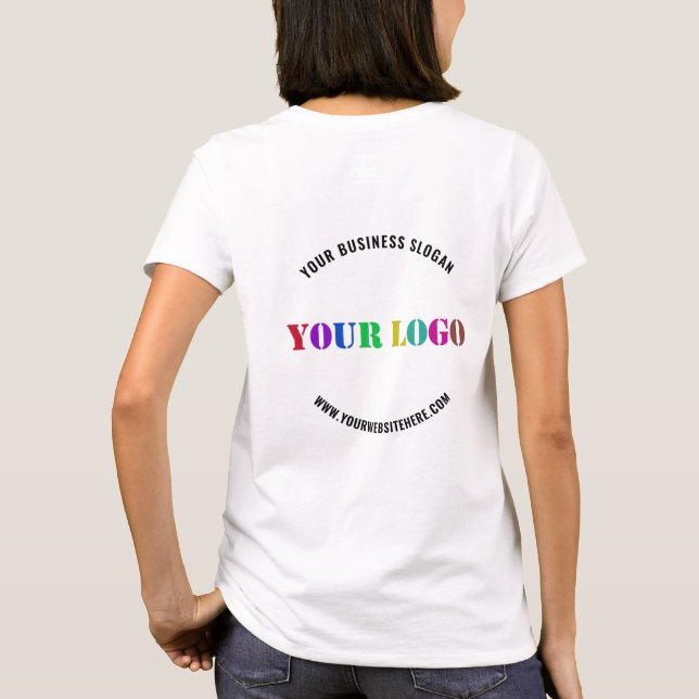 Your Company Logo Name Website T-Shirt Example (Back)