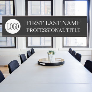Your Company Logo Office Door Sign Black and White