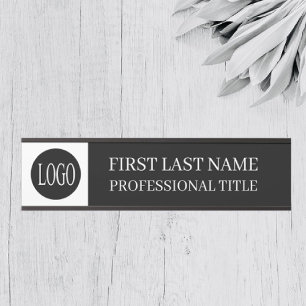 Your Company Logo Office Door Sign Black and White