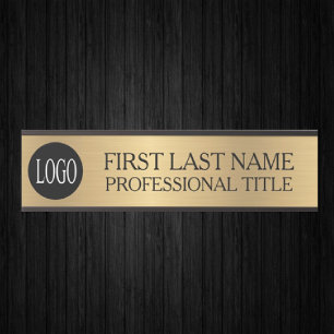 Your Company Logo Office Door Sign Faux Gold