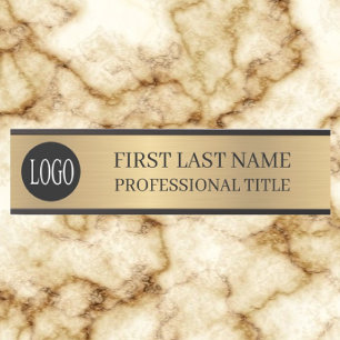 Your Company Logo Office Door Sign Faux Gold