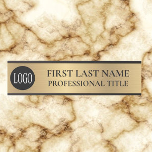 Your Company Logo Office Door Sign Faux Gold