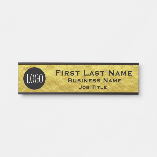 Your Company Logo Office Door Sign Gold Look (Front)