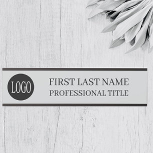 Your Company Logo Office Door Sign Grey