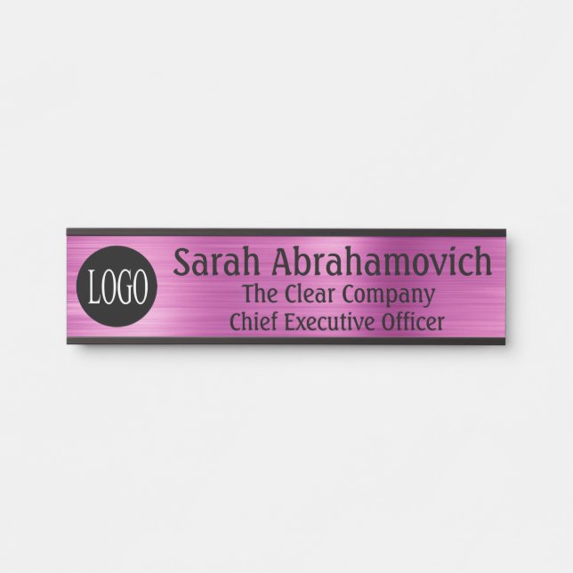 Your Company Logo Office Door Sign Long Name (Front)